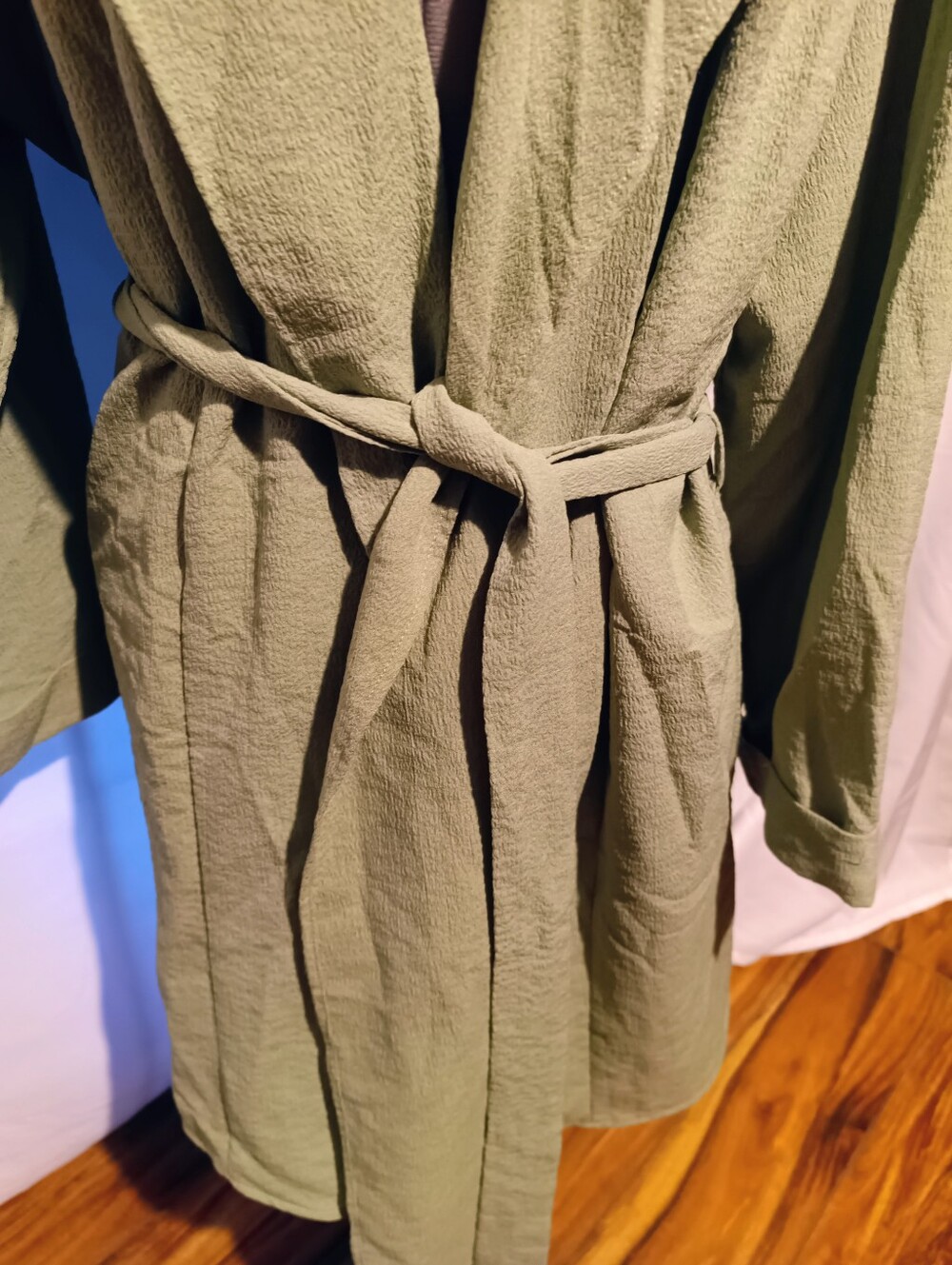 š„¬ Sweet Rain Muted Green Coat Style Dress - Size 2X - Picture 6 of 11